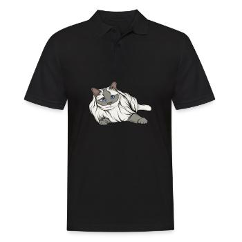 Cat lady - Men's Polo Shirt - black - Front - Kai (181cm)