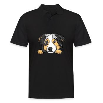 Hund - Männer Poloshirt - Schwarz - Vorne - Kai (181cm)
