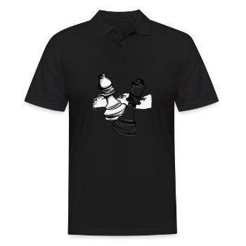 Chess Runner Checkers - Men's Polo Shirt - black - Front - Kai (181cm)