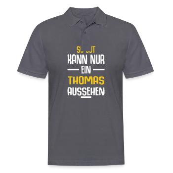 Thomas Vorname Name Geburtstag - Männer Poloshirt - Anthrazit - Vorne - Nico (186cm)