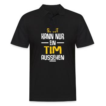 Tim Vorname Name Geburtstag - Männer Poloshirt - Schwarz - Vorne - Kai (181cm)