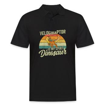 Velociraptor Dinosaurier Kinder Dino Geschenk - Männer Poloshirt - Schwarz - Vorne - Kai (181cm)