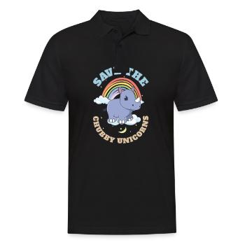 Save The Chubby Unicorns Cute Rhinoceros - Männer Poloshirt - Schwarz - Vorne - Kai (181cm)