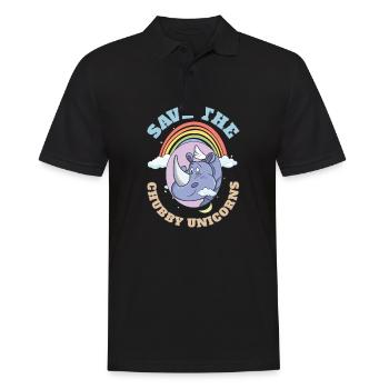 Sauvez les licornes potelées Mignons rhinocéros - Polo Homme - noir - Devant - Kai (181cm)
