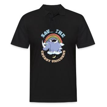 Save The Chubby Unicorns Cute Rhinoceros - Männer Poloshirt - Schwarz - Vorne - Kai (181cm)