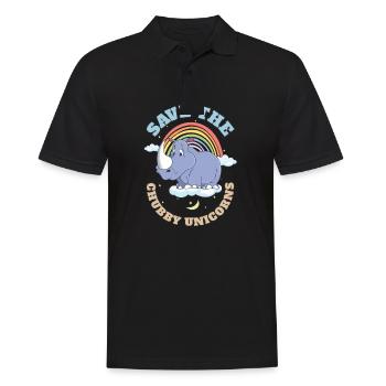 Save The Chubby Unicorns Cute Rhinoceros - Männer Poloshirt - Schwarz - Vorne - Kai (181cm)