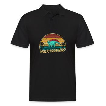 Wuerhosaurus Dinosaurier Kinder Dino Geschenk - Männer Poloshirt - Schwarz - Vorne - Kai (181cm)