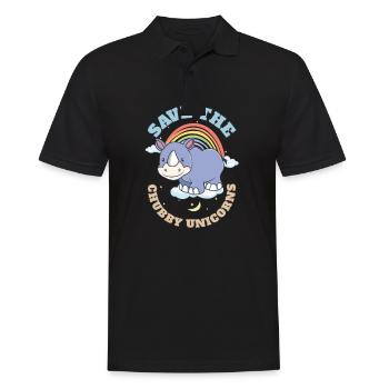 Save The Chubby Unicorns Cute Rhinoceros - Männer Poloshirt - Schwarz - Vorne - Kai (181cm)