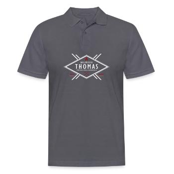 Grillmeister Thomas Vorname Name - Männer Poloshirt - Anthrazit - Vorne - Nico (186cm)