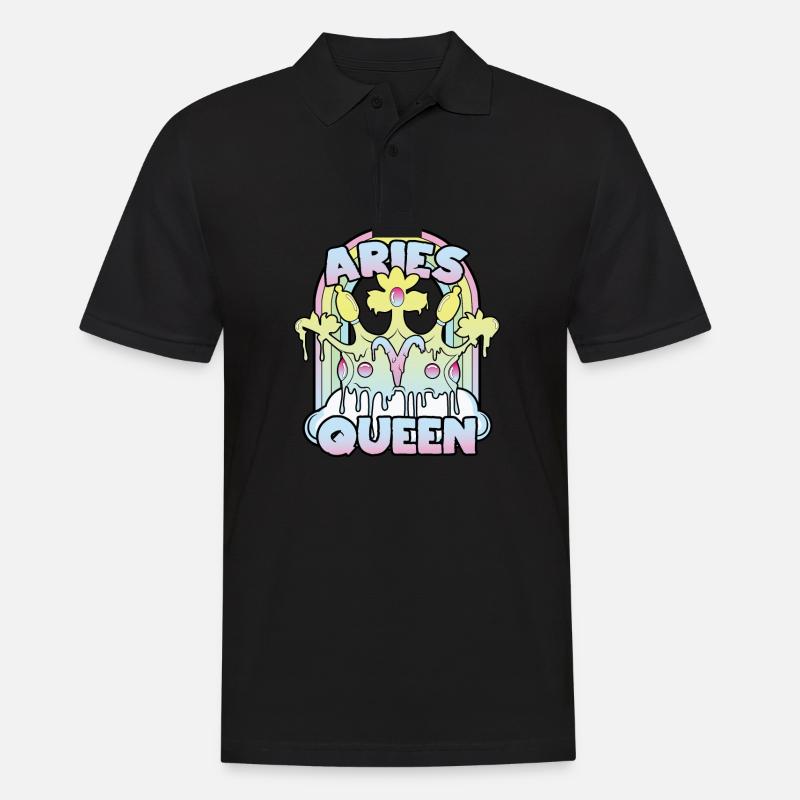 Widder Queen - Männer Poloshirt - Schwarz