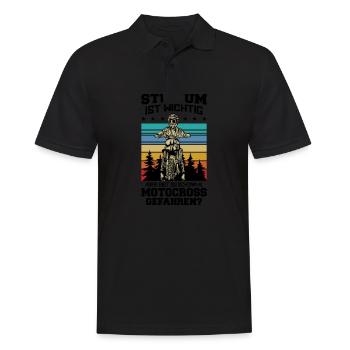 Dirtbike Motocross - Männer Poloshirt - Schwarz - Vorne - Kai (181cm)
