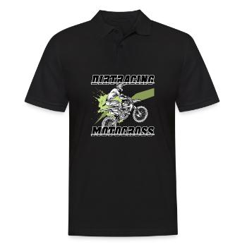 Dirtbike Motocross - Männer Poloshirt - Schwarz - Vorne - Kai (181cm)