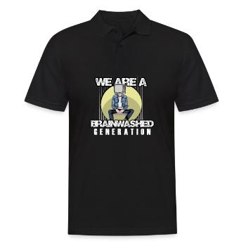 We Are A Brainwashed Generation - Männer Poloshirt - Schwarz - Vorne - Kai (181cm)