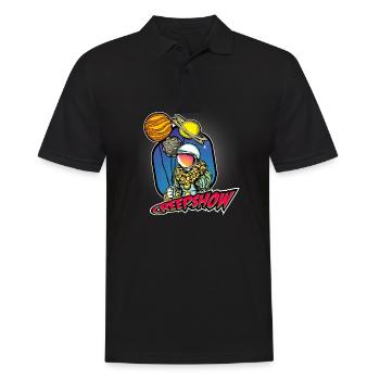Astronaut - Männer Poloshirt - Schwarz - Vorne - Kai (181cm)