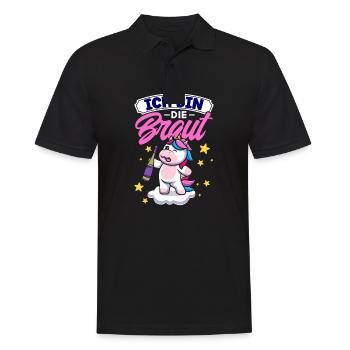 Ich Bin Die Braut Einhorn Jga - Männer Poloshirt - Schwarz - Vorne - Kai (181cm)