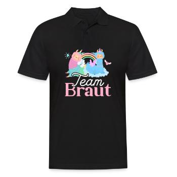 Team Braut ungesellinnen abschied Lama - Männer Poloshirt - Schwarz - Vorne - Kai (181cm)