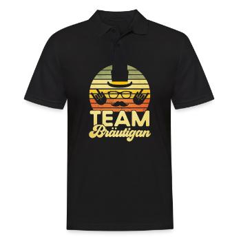 Team Bräutigam - Männer Poloshirt - Schwarz - Vorne - Kai (181cm)