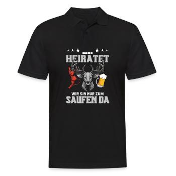Er Heiratet Wir Sind Nur Zum Saufen Hier - Männer Poloshirt - Schwarz - Vorne - Kai (181cm)