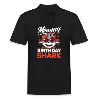 Maman du requin d’anniversaire - Polo Homme - noir - Devant - Kai (181cm)