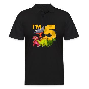 5 Geburtstag Dinos - Männer Poloshirt - Schwarz - Vorne - Kai (181cm)