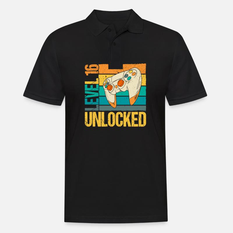 Level 16 Unlocked - Männer Poloshirt - Schwarz