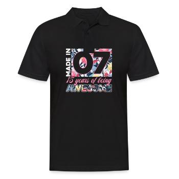 Made in 07 15 years of Being Awesome - Men's Polo Shirt - black - Front - Kai (181cm)