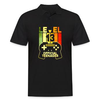 Level 13 Unlocked Official Teenager - Men's Polo Shirt - black - Front - Kai (181cm)
