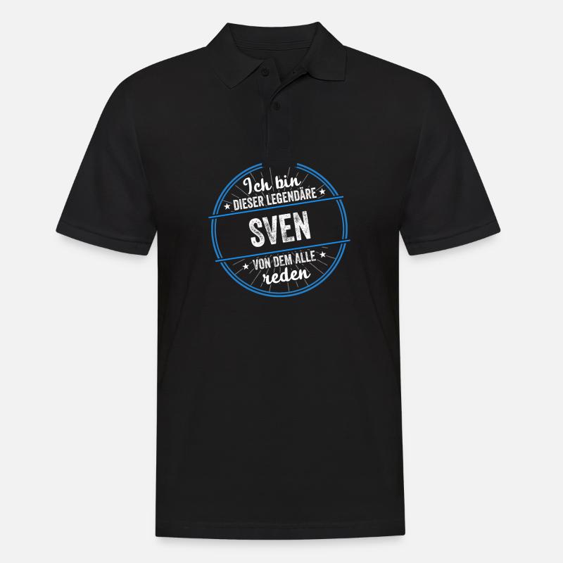 Ich bin dieser legendärer Sven Name - Männer Poloshirt - Schwarz