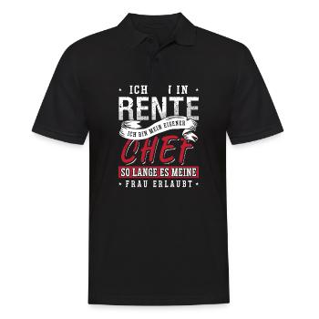 Ich bin in Rente und mein eigener Chef Rentner - Männer Poloshirt - Schwarz - Vorne - Kai (181cm)