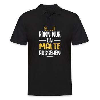 Malte Vorname Name Geburtstag - Männer Poloshirt - Schwarz - Vorne - Kai (181cm)