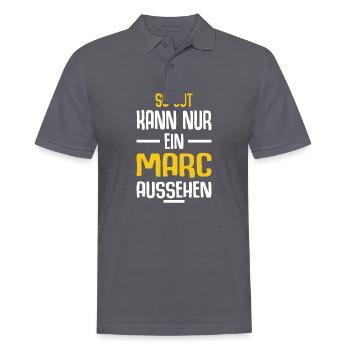 Marc Vorname Name Geburtstag - Männer Poloshirt - Anthrazit - Vorne - Nico (186cm)