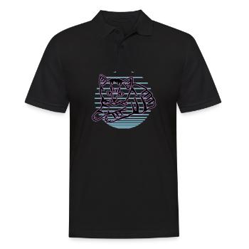 Chat graphique Retro Cat pour les propriétaires de chats - Polo Homme - noir - Devant - Kai (181cm)