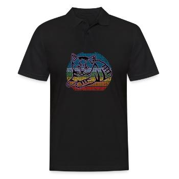 Retro Cat Graphic Cat for Cat Owners - Men's Polo Shirt - black - Front - Kai (181cm)