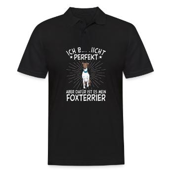 Foxterrier Hund Dog Hundehalter - Männer Poloshirt - Schwarz - Vorne - Kai (181cm)