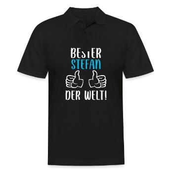 Stefan Vorname Name Geburtstag - Männer Poloshirt - Schwarz - Vorne - Kai (181cm)