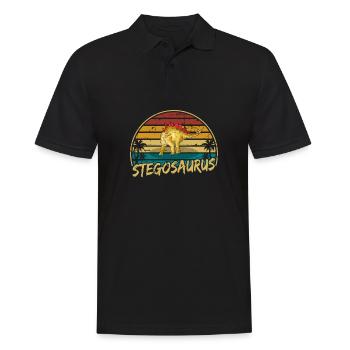 Stegosaurus Dinosaurier Kinder Dino Geschenk - Männer Poloshirt - Schwarz - Vorne - Kai (181cm)