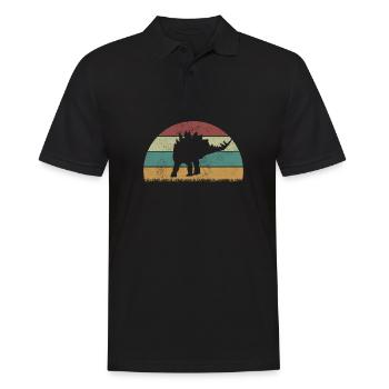 Stegosaurus Dinosaurier Kinder Dino Geschenk - Männer Poloshirt - Schwarz - Vorne - Kai (181cm)