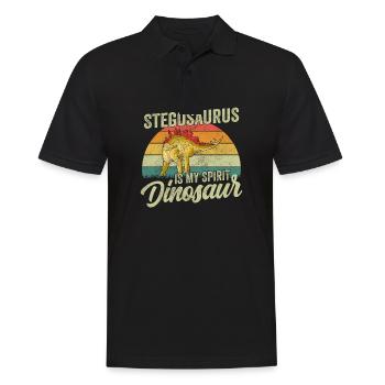 Stegosaurus Dinosaurier Kinder Dino Geschenk - Männer Poloshirt - Schwarz - Vorne - Kai (181cm)