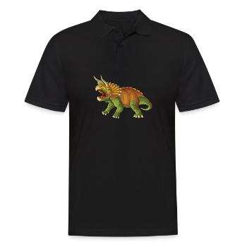Triceratops Dinosaurier Kinder Dino Geschenk - Männer Poloshirt - Schwarz - Vorne - Kai (181cm)