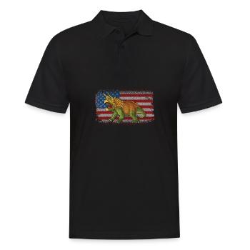 Triceratops Dinosaurier Kinder Dino Geschenk - Männer Poloshirt - Schwarz - Vorne - Kai (181cm)