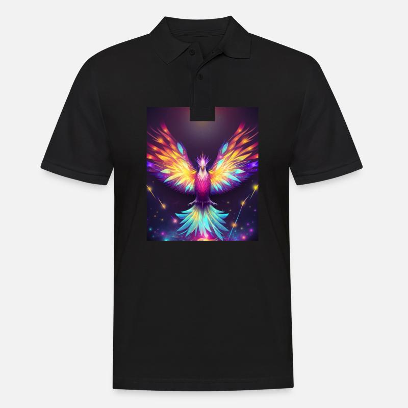 Geometric Phoenix Bird Polygon Abstract Mystical - Men's Polo Shirt - black