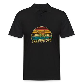 Triceratops Dinosaurier Kinder Dino Geschenk - Männer Poloshirt - Schwarz - Vorne - Kai (181cm)