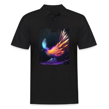 Geometric Phoenix Bird Polygon Abstract Mystical - Men's Polo Shirt - black - Front - Kai (181cm)