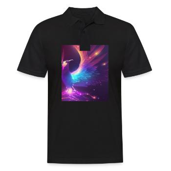 Geometric Phoenix Bird Polygon Abstract Mystical - Men's Polo Shirt - black - Front - Kai (181cm)