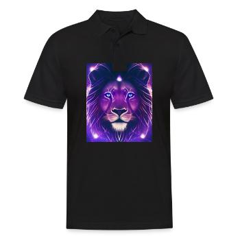 Geometric Leo Polygon Abstract Mystical - Men's Polo Shirt - black - Front - Kai (181cm)