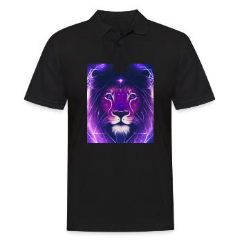 Geometric Leo Polygon Abstract Mystical - Men's Polo Shirt - black - Front - Kai (181cm)
