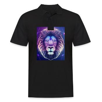 Geometric Leo Polygon Abstract Mystical - Men's Polo Shirt - black - Front - Kai (181cm)