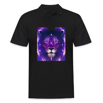 Geometric Leo Polygon Abstract Mystical - Men's Polo Shirt - black - Front - Kai (181cm)