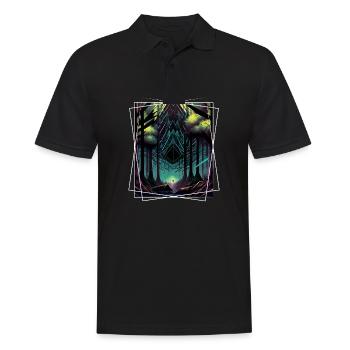 Nature géométrique Trance Polygone Abstrait Mystique - Polo Homme - noir - Devant - Kai (181cm)