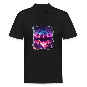 Nature géométrique Trance Polygone Abstrait Mystique - Polo Homme - noir - Devant - Kai (181cm)